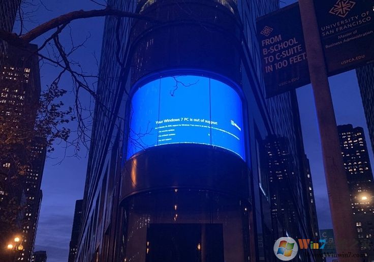 當Win7系統結束支持,ATM機罷工、廣告牌藍屏景象紛紛出現