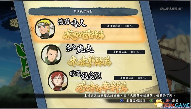 火影忍者：究極忍者風暴4 全收集完美存檔