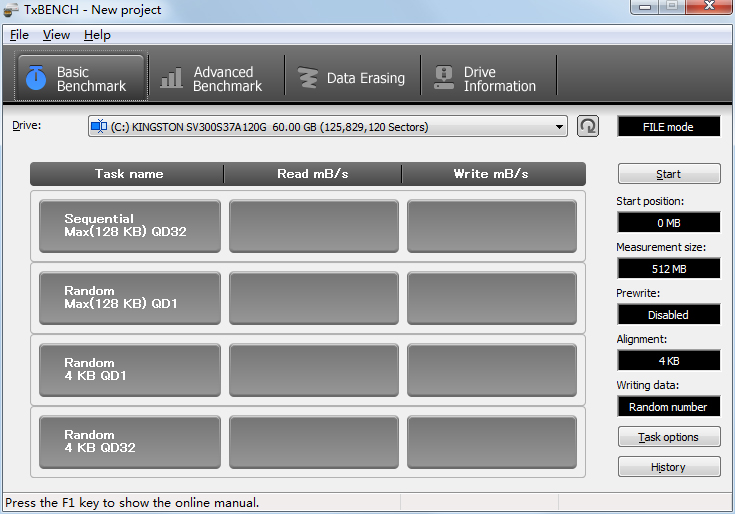 TxBENCH(SSD固態硬盤檢測工具) V0.95 綠色漢化版