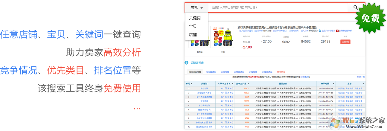 店偵探淘寶賣家數據分析工具