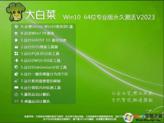 大白菜Win10系統|Win10 64位專業版(超快速,永久激活)V2023
